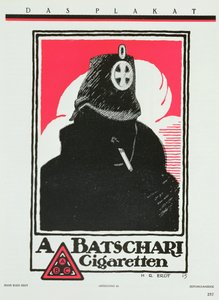 A. Batschari Cigarettes的广告，来自&39;Das Plakat&39;，德国海报艺术收藏品，1915年